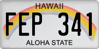HI license plate FEP341