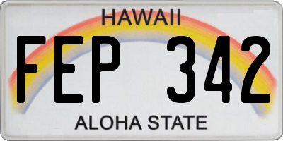 HI license plate FEP342