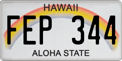 HI license plate FEP344