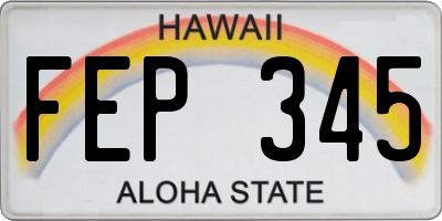 HI license plate FEP345