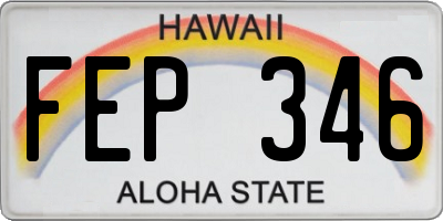 HI license plate FEP346