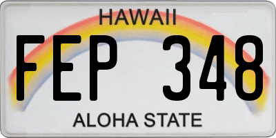 HI license plate FEP348