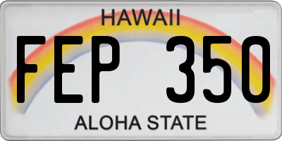 HI license plate FEP350