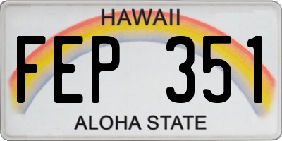 HI license plate FEP351