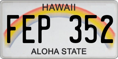 HI license plate FEP352