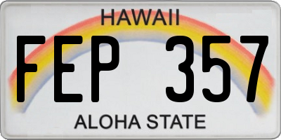 HI license plate FEP357