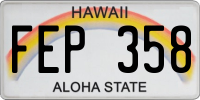 HI license plate FEP358