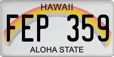 HI license plate FEP359