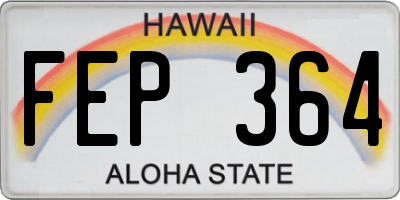 HI license plate FEP364