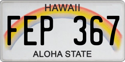 HI license plate FEP367