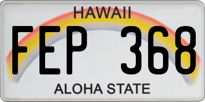 HI license plate FEP368