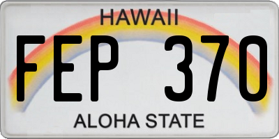 HI license plate FEP370
