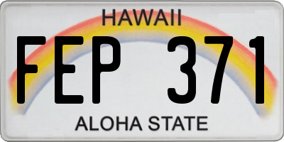 HI license plate FEP371