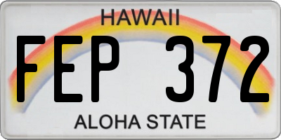 HI license plate FEP372
