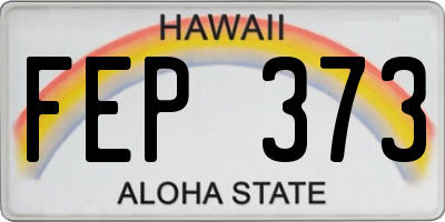 HI license plate FEP373