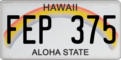 HI license plate FEP375