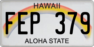 HI license plate FEP379