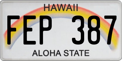 HI license plate FEP387
