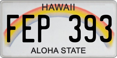 HI license plate FEP393