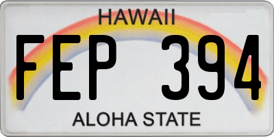 HI license plate FEP394