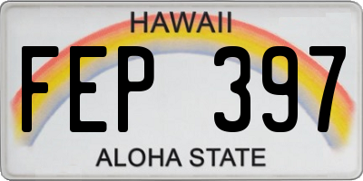 HI license plate FEP397