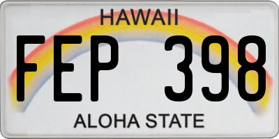 HI license plate FEP398
