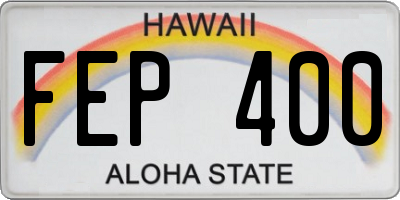 HI license plate FEP400