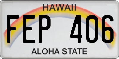 HI license plate FEP406