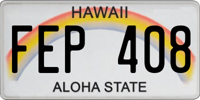 HI license plate FEP408