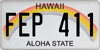 HI license plate FEP411