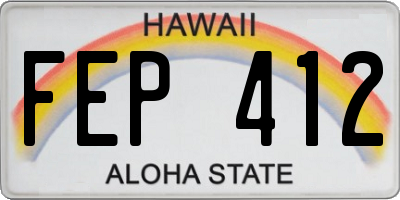 HI license plate FEP412