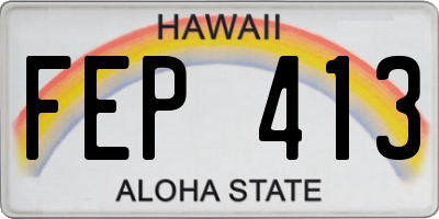 HI license plate FEP413