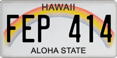 HI license plate FEP414
