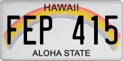 HI license plate FEP415