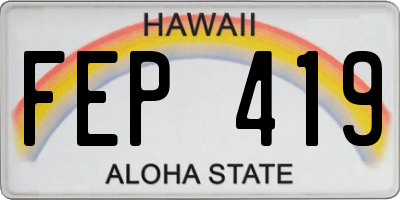 HI license plate FEP419