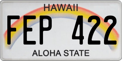 HI license plate FEP422