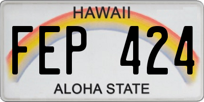 HI license plate FEP424