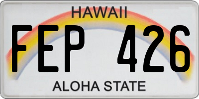 HI license plate FEP426