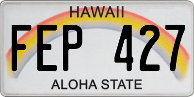 HI license plate FEP427
