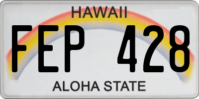 HI license plate FEP428