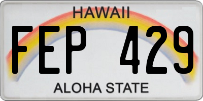 HI license plate FEP429