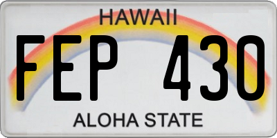 HI license plate FEP430