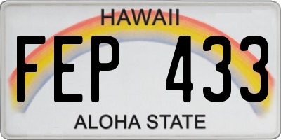 HI license plate FEP433