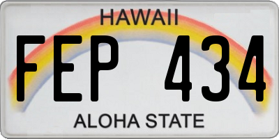 HI license plate FEP434