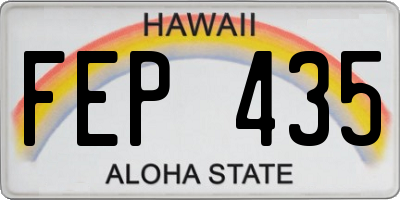 HI license plate FEP435