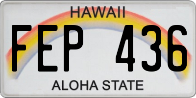 HI license plate FEP436