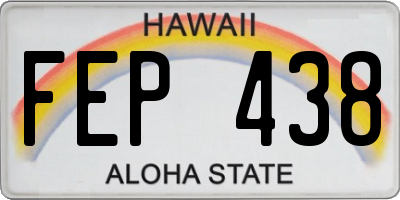 HI license plate FEP438