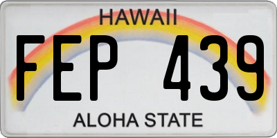 HI license plate FEP439