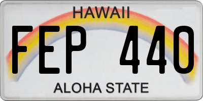 HI license plate FEP440
