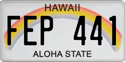 HI license plate FEP441